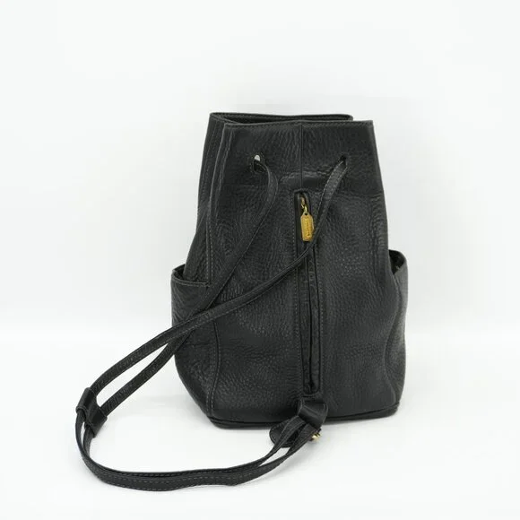 Coach Backpack Vintage Black Leather ITALY Bucket Bag 90s Sonoma